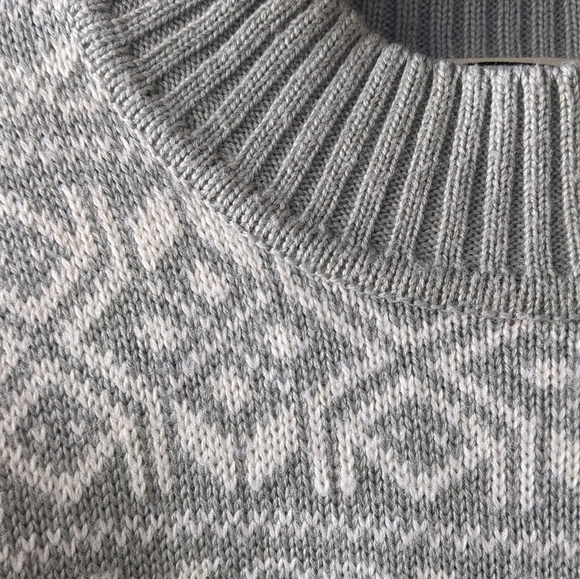 Vintage 70s 80s Summit County Ski Sweater White Gry - Picture 2 of 7